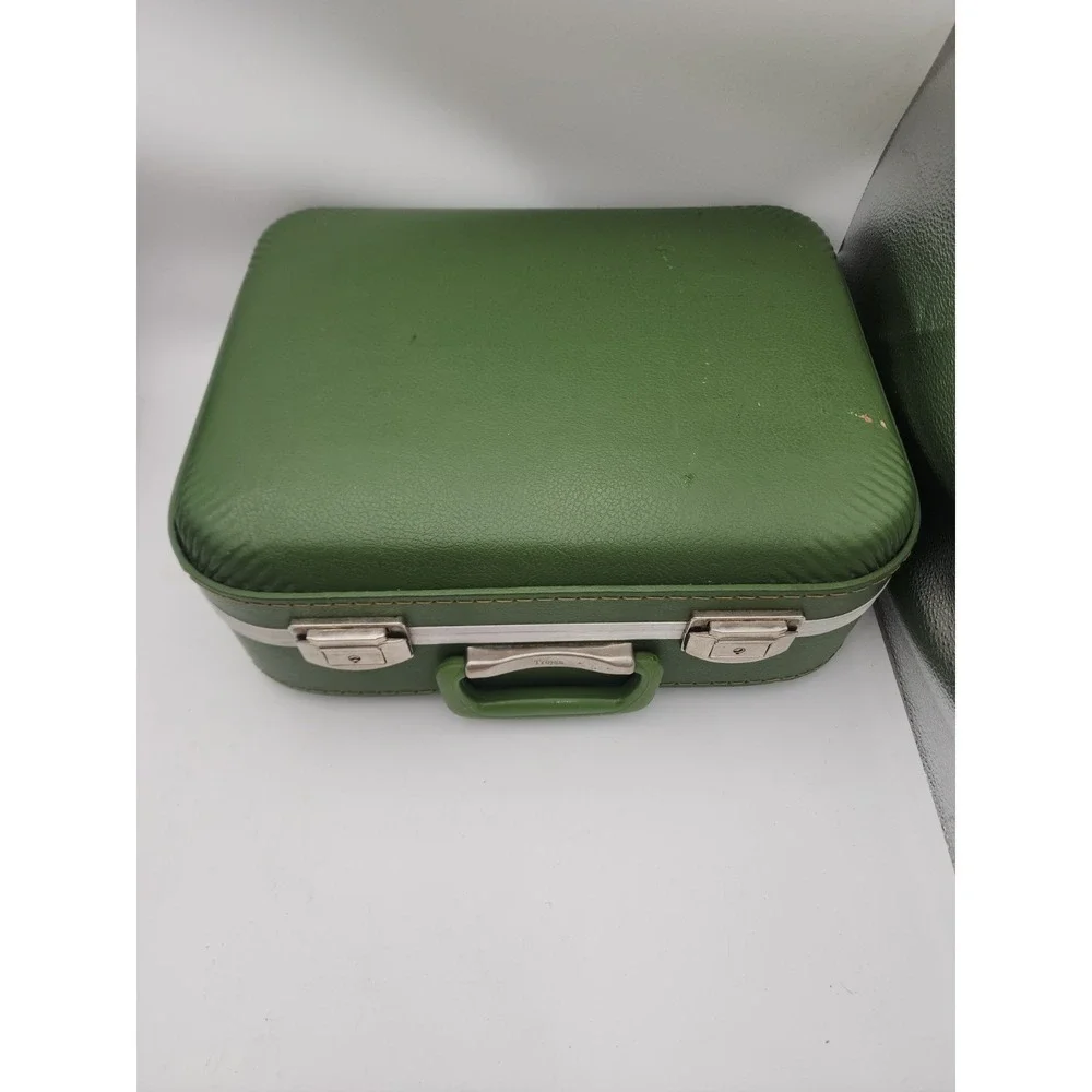 Vintage Trojan Hard Shell Weekender Luggage Suitcase Avocado Green 16